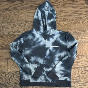 Champion Gray and Black Tie-Dye Hoodie